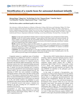 Identification of a Genetic Locus for Autosomal Dominant