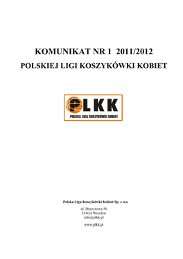 Komunikat PLKK Nr 1 2011-2012