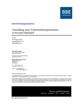 Auswirkungsanalyse Ansiedlung Eines Lebensmittelsupermarktes In