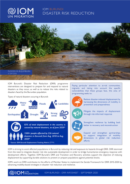 Iom Burundi Disaster Risk Reduction