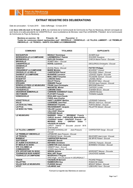 Compte Rendu Conseil Du 18 Mars 2019