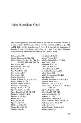 Index of Authors Cited