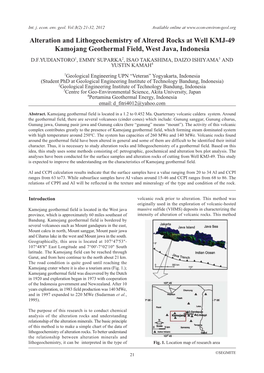 Alteration and Lithogeochemistry of Altered Rocks at Well KMJ-49