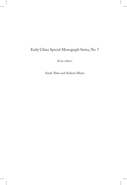 Early China Special Monograph Series, No. 7