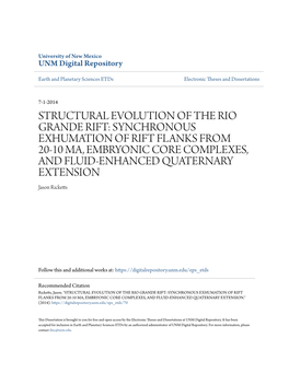 Structural Evolution of the Rio Grande Rift