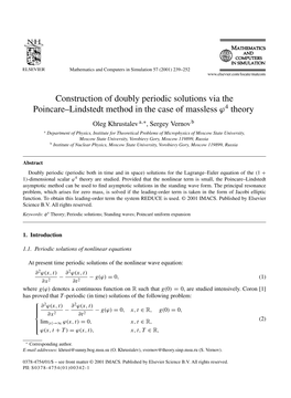 Construction of Doubly Periodic Solutions Via the Poincare