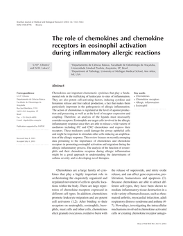 The Role of Chemokines and Chemokine Receptors in Eosinophil Activation During Inflammatory Allergic Reactions