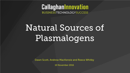 Natural Sources of Plasmalogens