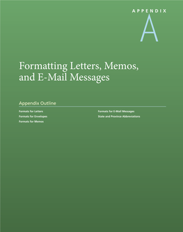 Formatting Letters, Memos, and E-Mail Messages