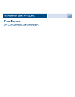 Proxy Statement for 2015 Annual Meeting of Shareholders