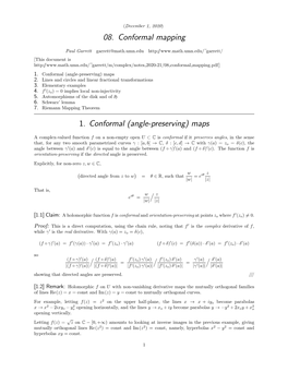 08. Conformal Mapping 1. Conformal (Angle-Preserving) Maps