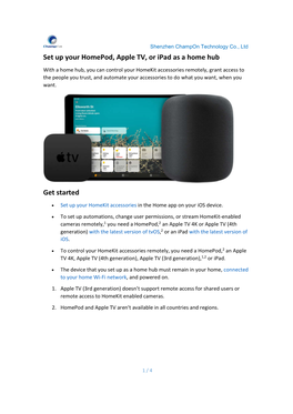 Set up Your Homepod, Apple TV, Or Ipad As a Home Hub Get Started