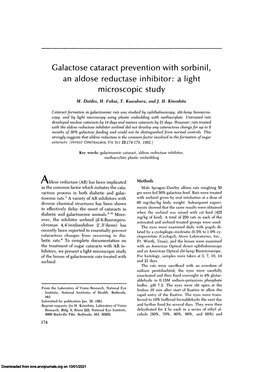 Galactose Cataract Prevention with Sorbinil, an Aldose Reductase Inhibitor: a Light Microscopic Study