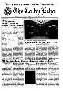 SPB Discusses Publicit Y, Fundin G Sexual Assault Speaker AIDS