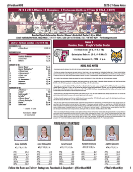 2020-21 Fordham Women's Basketball