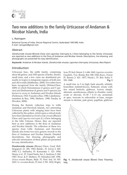 Two New Additions to the Family Urticaceae of Andaman & Nicobar