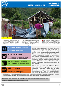 IOM Myanmar Floods and Landslide Response 2015