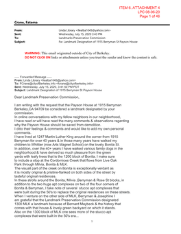 ITEM 6. ATTACHMENT 4 LPC 08-06-20 Page 1 of 46 Crane, Fatema