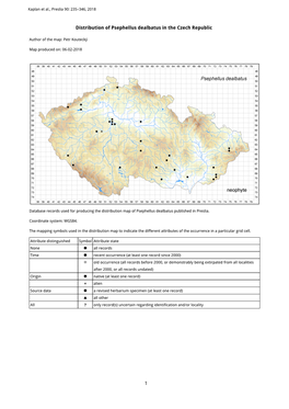 1 Distribution of Psephellus Dealbatus in the Czech Republic