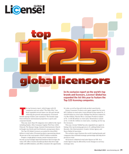 License! Global Has Expanded the List This Year to Feature the Top 125 Licensing Companies