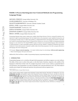 PLIERS: a Process That Integrates User-Centered Methods Into Programming Language Design