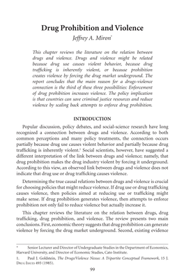 Drug Prohibition and Violence Jeffrey A