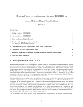 Brain Cell Type Proportion Analysis Using BRETIGEA