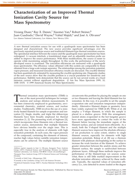 Characterization of an Improved Thermal Ionization Cavity Source for Mass Spectrometry