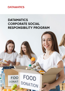 Datamatics Corporate Social Responsibility Program 2019-20 Contents