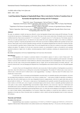 Land Degradation Mapping in Singhanhalli-Bogur Micro-Watershed in Northern Transition Zone of Karnataka Through Remote Sensing and GIS Techniques