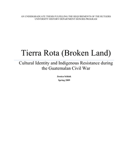 Tierra Rota (Broken Land) Cultural Identity and Indigenous Resistance During the Guatemalan Civil War