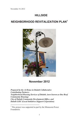 Hillside Neighborhood Revitalization Plan1