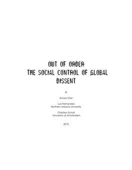 Out of Order the Social Control of Global Dissent