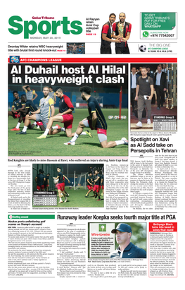 Al Duhail Host Al Hilal in Heavyweight Clash