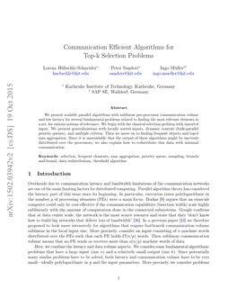 Communication Efficient Algorithms for Top-K Selection Problems