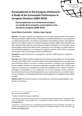 A Study of the Eurosceptic Performance in European Elections