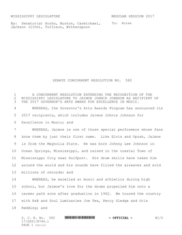 MISSISSIPPI LEGISLATURE REGULAR SESSION 2017 By