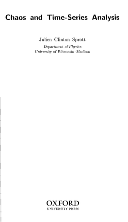 Chaos and Time-Series Analysis OXTORD