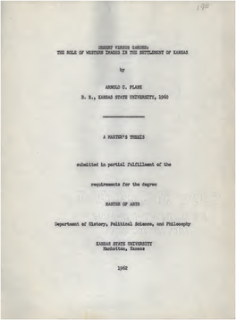 DESERT VERSUS Gardenj the ROLE of WESTERN IMAGES in the SETTLEMENT of KANSAS