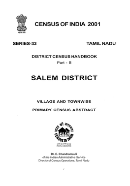 District Census Handbook, Salem, Part-XII-B, Series-33