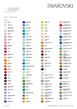 Low-Res Swarovski Bicone Beads 5328 Colour Chart