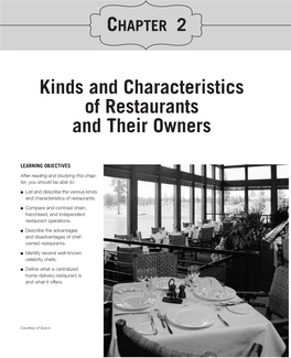 Kinds and Characteristics of Restaurants and Their Owners