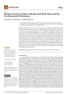 Design of Concrete Made with Recycled Brick Waste and Its Environmental Performance