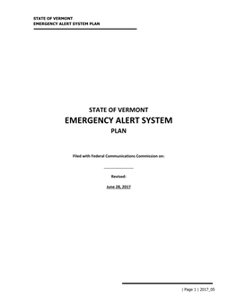 Emergency Alert System Plan