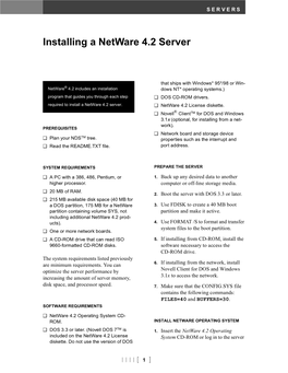 Installing a Netware 4.2 Server