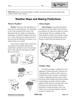 Weather Maps and Making Predictions