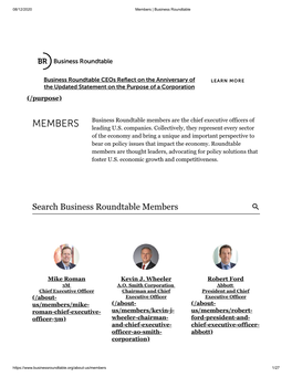 Search Business Roundtable Members