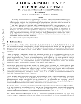 A Local Resolution of the Problem of Time Iv