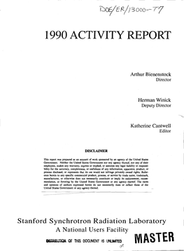 1990 Activity Report Aster