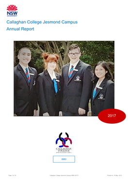 Callaghan College Jesmond Campus Annual Report